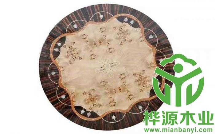 圓桌面拼花面板，木皮拼花廠家定做